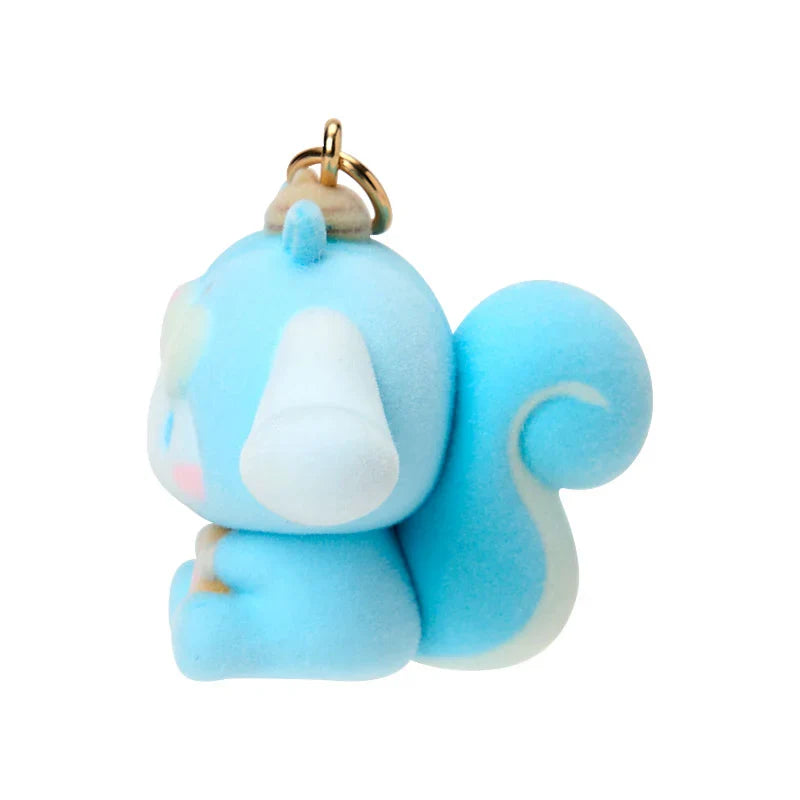 SANRIO | Cinnamoroll Dangling Fluffy Tail Flocked Mascot Keychain 55×30×30mm (Fluffy Squirrel)
