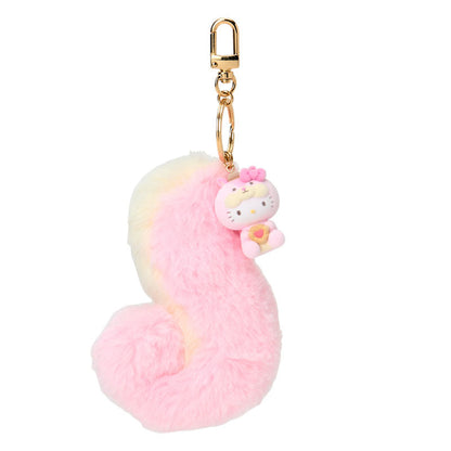 SANRIO | Hello Kitty Dangling Fluffy Tail Flocked Mascot Keychain 55×30×30mm (Fluffy Squirrel)