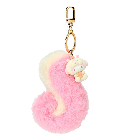 SANRIO | My Melody Dangling Fluffy Tail Flocked Mascot Keychain 55×30×30mm (Fluffy Squirrel)