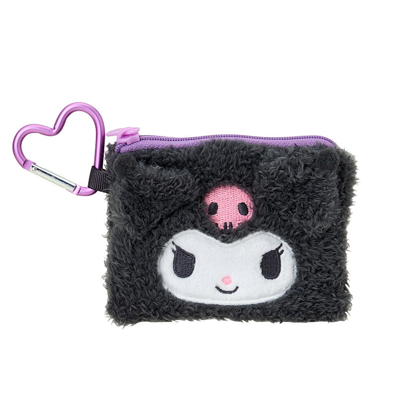 SANRIO | Kuromi Mascot Mini Pouch with Carabiner 110×15×85mm (Fluffy Face)