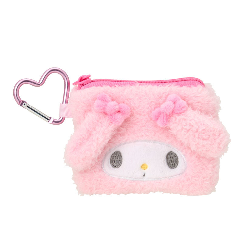 SANRIO | My Melody Mascot Mini Pouch with Carabiner 110×15×85mm (Fluffy Face)