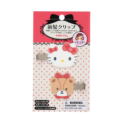SANRIO | Hello Kitty & Tiny Chum Flocked Bangs Clip Set Hair Clip Set 60×11×38mm
