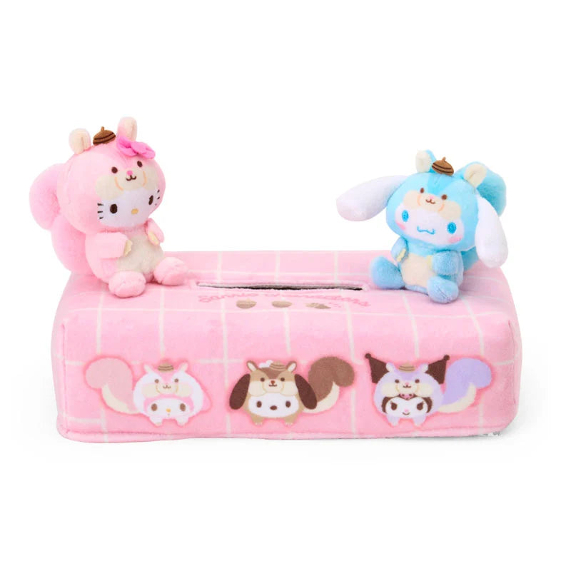 SANRIO | Tissue Box Cover Plush 245×125×170mm (Fluffy Squirrel)
