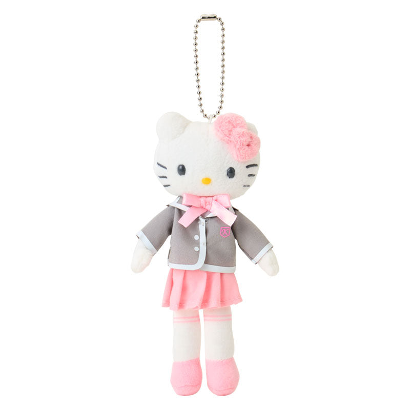 SANRIO | Hello Kitty Uniform Style Blazer Pleated Skirt Mascot Holder Bag Charm Plush Keychain 80×35×150mm (Sanrio
