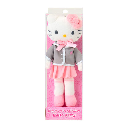 SANRIO | Hello Kitty Uniform Style Blazer Pleated Skirt Mascot Holder Bag Charm Plush Keychain 80×35×150mm (Sanrio