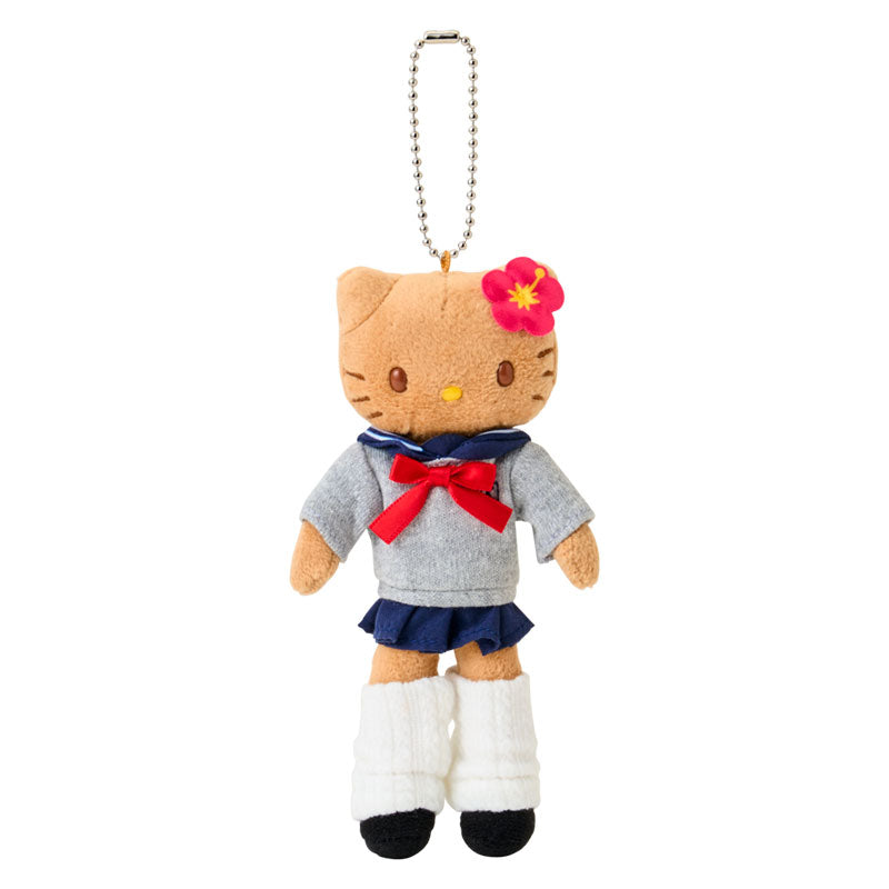 SANRIO | Hello Kitty Kogal Gogo Gal Style Uniform Tan Mascot Holder Bag Charm Plush Keychain 80×35×150mm (Sanrio Closet