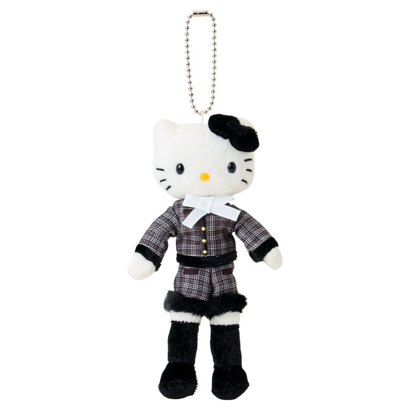 SANRIO | Hello Kitty Tweed Style Elegant Outings Mascot Holder Bag Charm Plush Keychain 80×35×150mm (Sanrio Closet