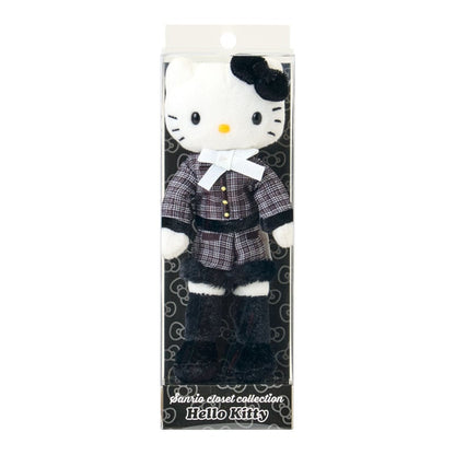 SANRIO | Hello Kitty Tweed Style Elegant Outings Mascot Holder Bag Charm Plush Keychain 80×35×150mm (Sanrio Closet