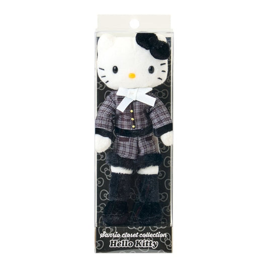 SANRIO | Hello Kitty Tweed Style Elegant Outings Mascot Holder Bag Charm Plush Keychain 80×35×150mm (Sanrio Closet