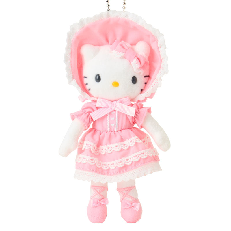 SANRIO | Hello Kitty Lolita Style Pink Lace Mascot Holder Bag Charm Plush Keychain 80×35×150mm (Sanrio Closet