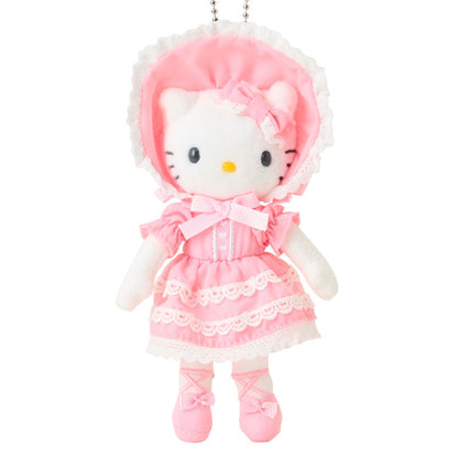 SANRIO | Hello Kitty Lolita Style Pink Lace Mascot Holder Bag Charm Plush Keychain 80×35×150mm (Sanrio Closet