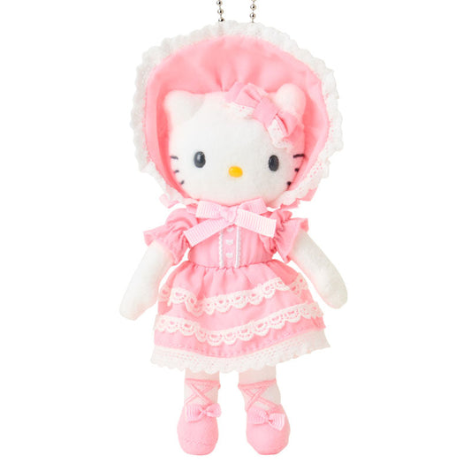 SANRIO | Hello Kitty Lolita Style Pink Lace Mascot Holder Bag Charm Plush Keychain 80×35×150mm (Sanrio Closet