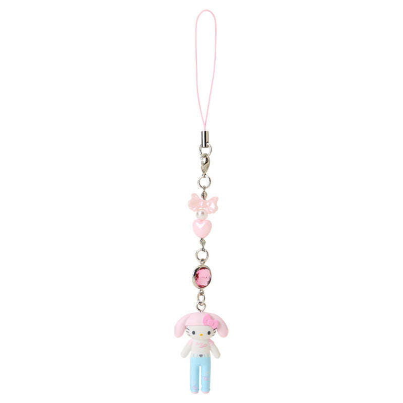 SANRIO | Hello Kitty Casual Style Bunny Ear Knit Hat Strap Phone Charm 26×12×40mm (Sanrio Closet Collection)