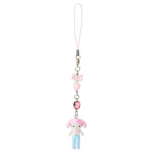 SANRIO | Hello Kitty Casual Style Bunny Ear Knit Hat Strap Phone Charm 26×12×40mm (Sanrio Closet Collection)