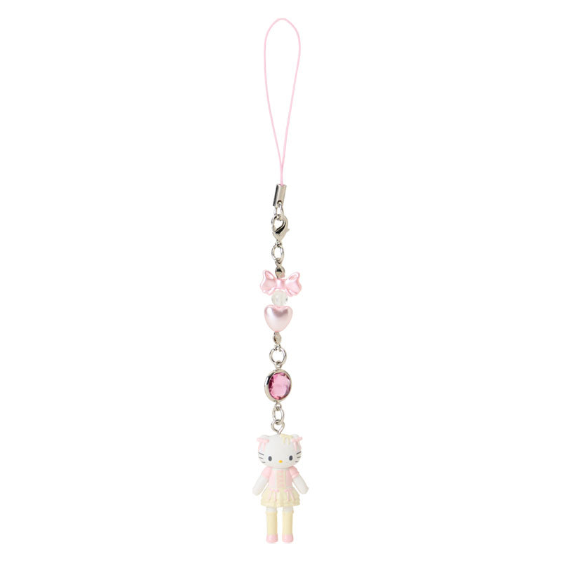 SANRIO | Hello Kitty Girly Style Lace-up Blouse Ribbon Frill Strap Phone Charm 26×12×40mm (Sanrio Closet Collection)