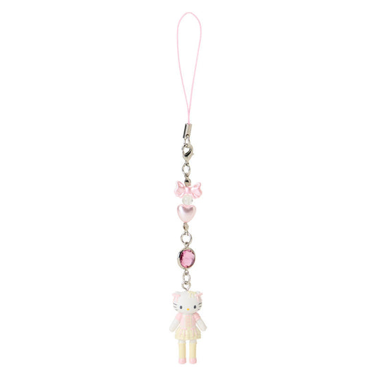 SANRIO | Hello Kitty Girly Style Lace-up Blouse Ribbon Frill Strap Phone Charm 26×12×40mm (Sanrio Closet Collection)