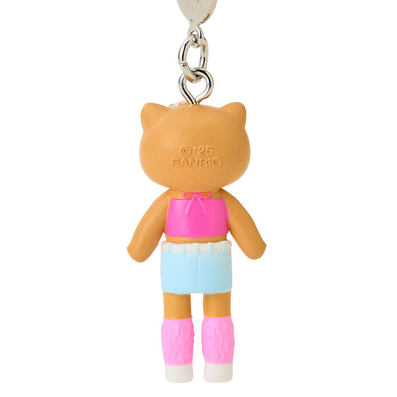 SANRIO | Hello Kitty Gal Style Y2K Hibiscus Tan Strap Phone Charm 26×12×40mm (Sanrio Closet Collection)