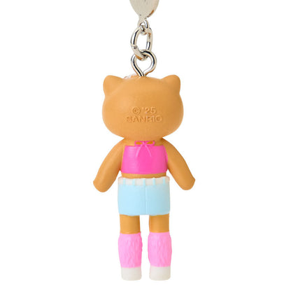 SANRIO | Hello Kitty Gal Style Y2K Hibiscus Tan Strap Phone Charm 26×12×40mm (Sanrio Closet Collection)