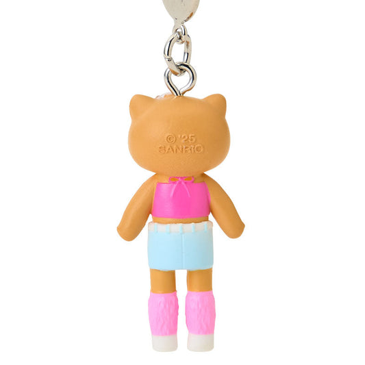 SANRIO | Hello Kitty Gal Style Y2K Hibiscus Tan Strap Phone Charm 26×12×40mm (Sanrio Closet Collection)