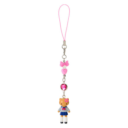 SANRIO | Hello Kitty Kogal Gogo Gal Style Uniform Tan Strap Phone Charm 26×12×40mm (Sanrio Closet Collection)
