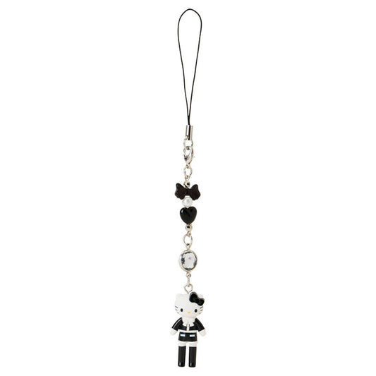 SANRIO | Hello Kitty Tweed Style Elegant Outing Strap Phone Charm 26×12×40mm (Sanrio Closet Collection)