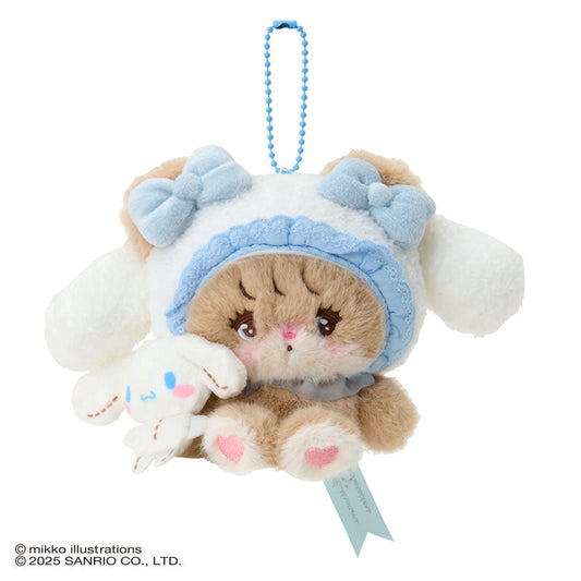 SANRIO x mikko illustrations | Cinnamoroll Mascot Holder Bag Charm Plush Keychain 180×40×130mm