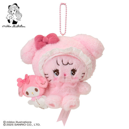 SANRIO x mikko illustrations | My Melody Mascot Holder Bag Charm Plush Keychain 180×40×130mm
