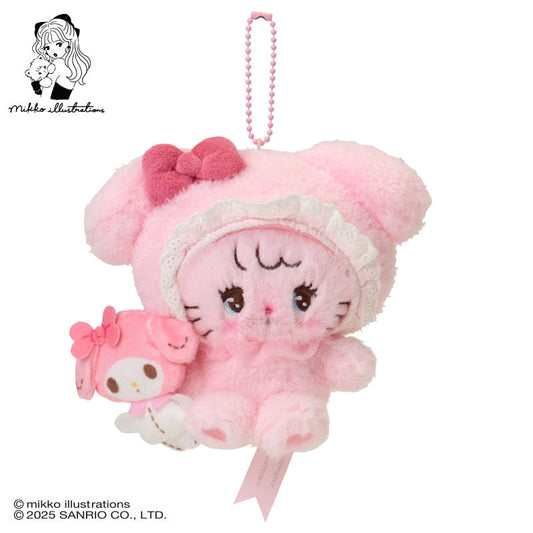SANRIO x mikko illustrations | My Melody Mascot Holder Bag Charm Plush Keychain 180×40×130mm
