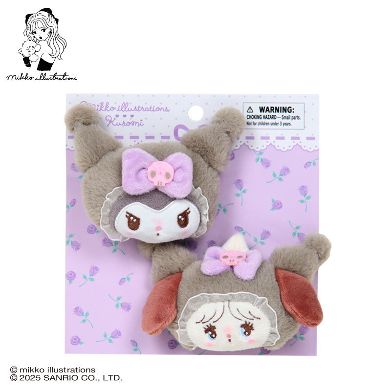 SANRIO x mikko illustrations | Kuromi Hair Clip Set 70×40×50mm