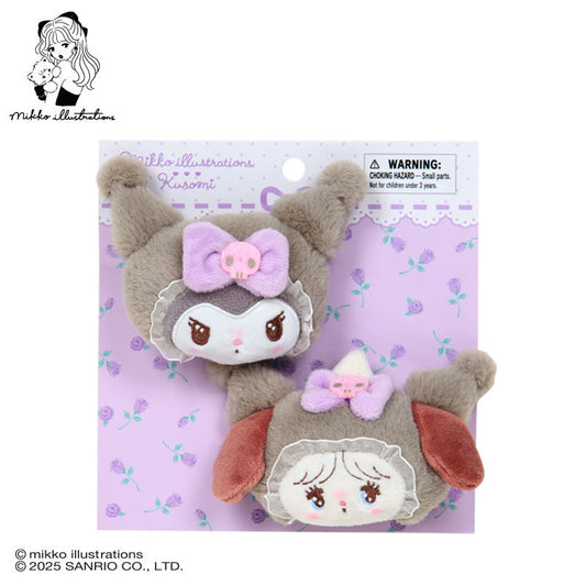 SANRIO x mikko illustrations | Kuromi Hair Clip Set 70×40×50mm
