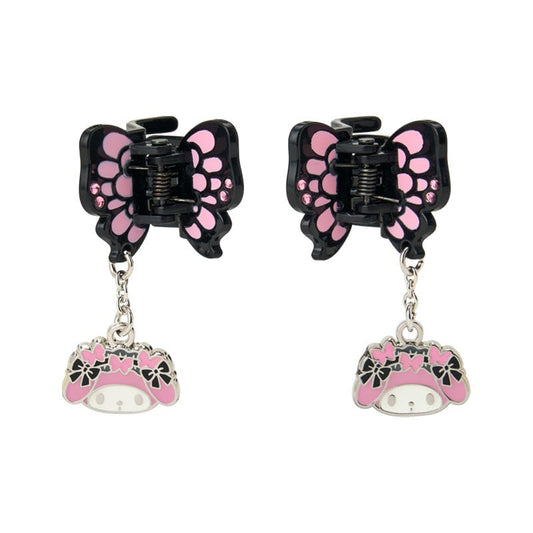 SANRIO | My Melody Mini Hair Clip Set with Swaying Charm 30×25×25mm (Butterfly)