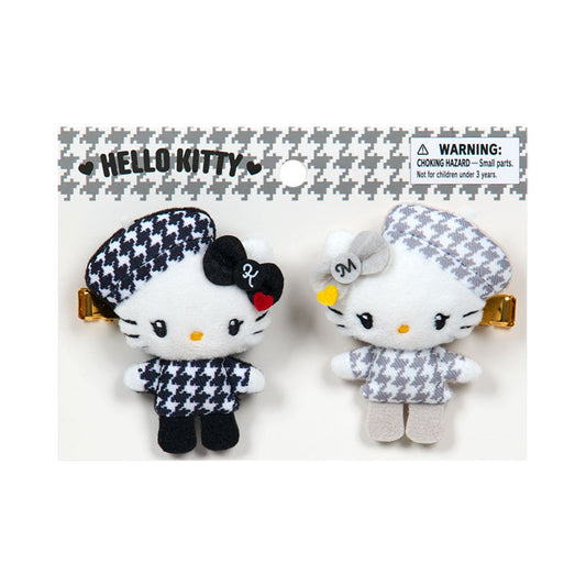 SANRIO | Hello Kitty & Hello Mimmy Mascot Hair Clip Set 60×20×70mm (Monochrome Girly Twin Coordinate)