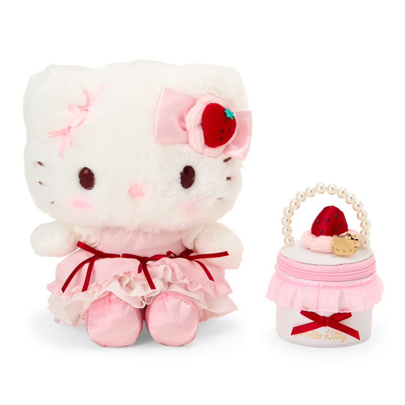 SANRIO | Hello Kitty Plush Toy & Accessory Case Set 235×120×200mm (Strawberry Shortcake)