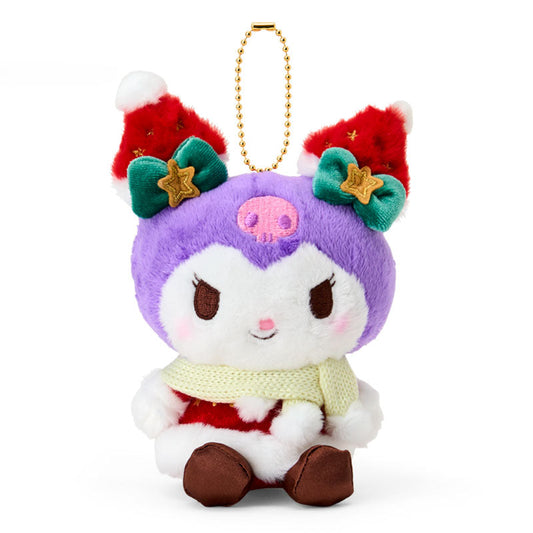 SANRIO | Kuromi Mascot Holder Bag Charm Plush Keychain 130×75×100mm (Christmas 2025)