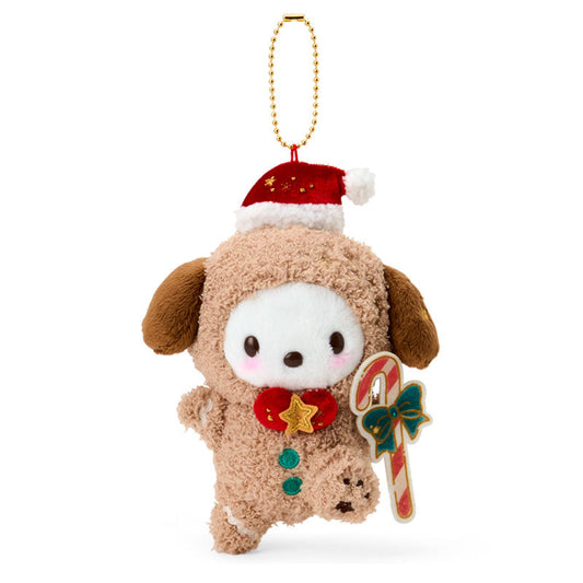SANRIO | Pochacco Mascot Holder Bag Charm Plush Keychain 130×75×100mm (Christmas 2025)