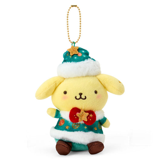 SANRIO | Pom Pom Purin Mascot Holder Bag Charm Plush Keychain 130×75×100mm (Christmas 2025)