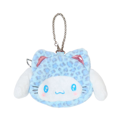 SANRIO | Cinnamoroll Face-shaped Pouch Bag Charm 130×20×110mm (Leopard Gal Cat)