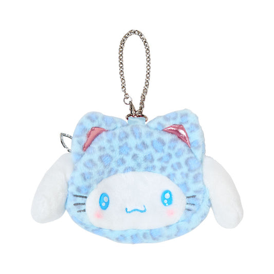 SANRIO | Cinnamoroll Face-shaped Pouch Bag Charm 130×20×110mm (Leopard Gal Cat)