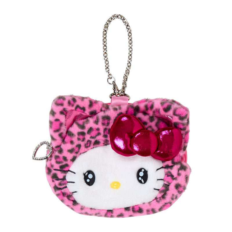 SANRIO | Hello Kitty Pink Face-shaped Pouch Bag Charm 130×20×110mm (Leopard Gal Cat)