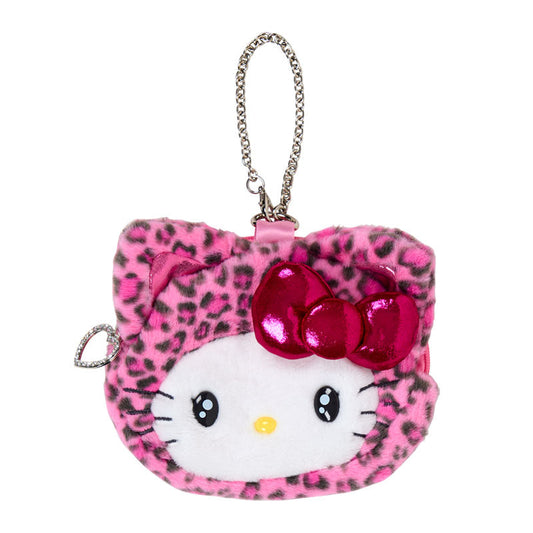 SANRIO | Hello Kitty Pink Face-shaped Pouch Bag Charm 130×20×110mm (Leopard Gal Cat)