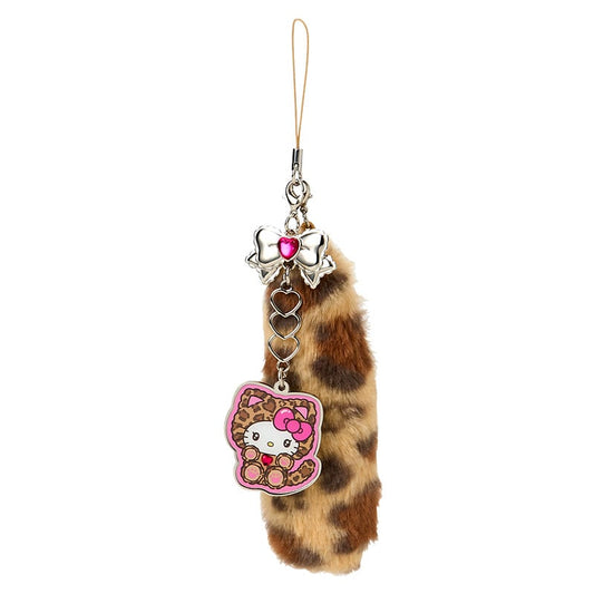 SANRIO | Hello Kitty Brown Dangling Tail Mascot Strap 40×40×130mm (Leopard Gal Cat)