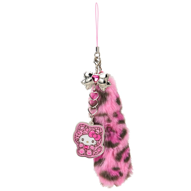 SANRIO | Hello Kitty Pink Dangling Tail Mascot Strap 40×40×130mm (Leopard Gal Cat)
