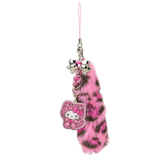 SANRIO | Hello Kitty Pink Dangling Tail Mascot Strap 40×40×130mm (Leopard Gal Cat)