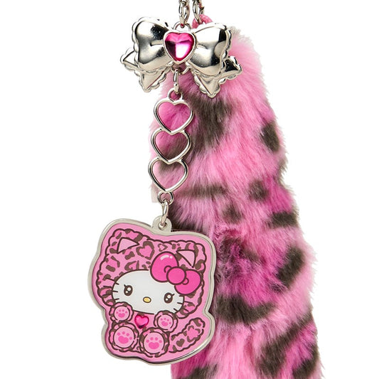 SANRIO | Hello Kitty Pink Dangling Tail Mascot Strap 40×40×130mm (Leopard Gal Cat)