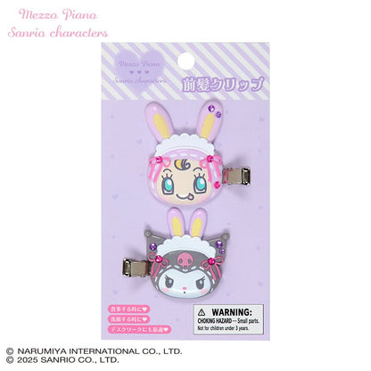Sanrio × Mezzo Piano | Kuromi Hair Clip Set 45×10×50mm (Purple Rabbit)
