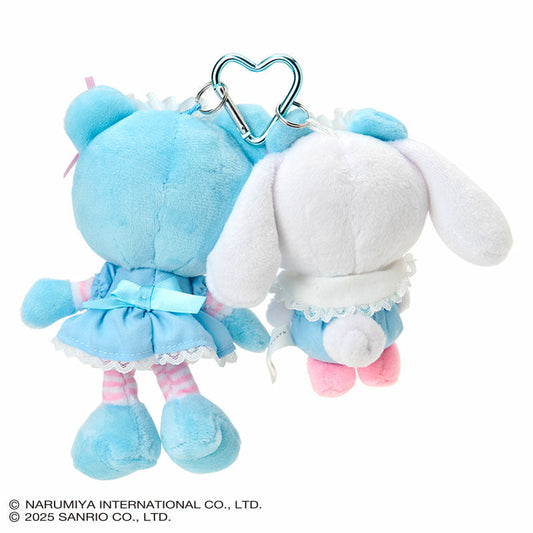 Sanrio × Mezzo Piano | Cinnamoroll & Berrie Mascot Holder Bag Charm Plush Keychain (Blue)