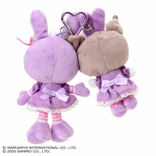 Sanrio × Mezzo Piano | Kuromi & Berrie Mascot Holder Bag Charm Plush Keychain (Purple)