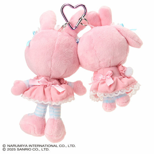 Sanrio × Mezzo Piano | My Melody & Berrie Mascot Holder Bag Charm Plush Keychain (Pink)