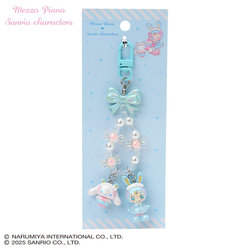 Sanrio × Mezzo Piano | Cinnamoroll Phone Holder Keychain with Key Ring Charm 20×15×40mm (Blue)