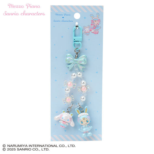 Sanrio × Mezzo Piano | Cinnamoroll Phone Holder Keychain with Key Ring Charm 20×15×40mm (Blue)